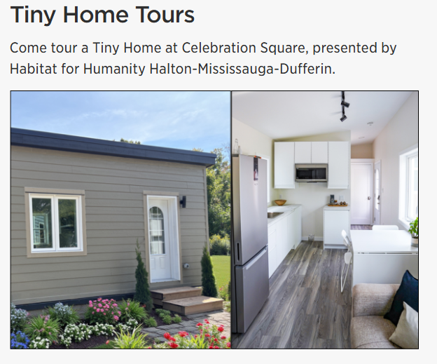 Tiny homes tour Feb 8 Erin Mills United Church