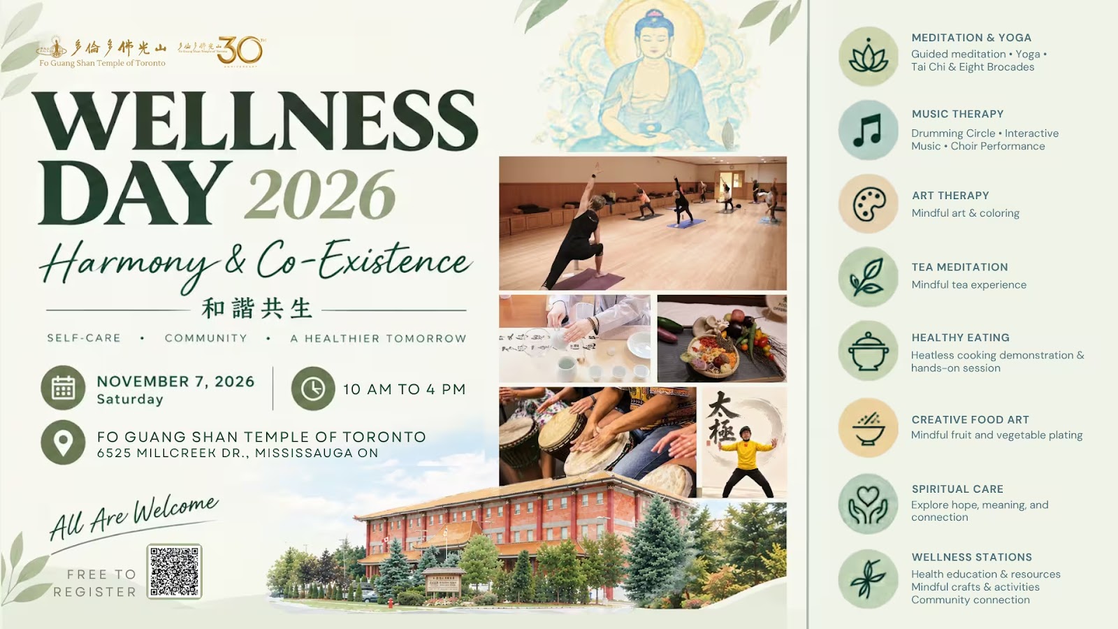 Wellness Day - Fo Guang Feb 8 Erin Mills United Church
